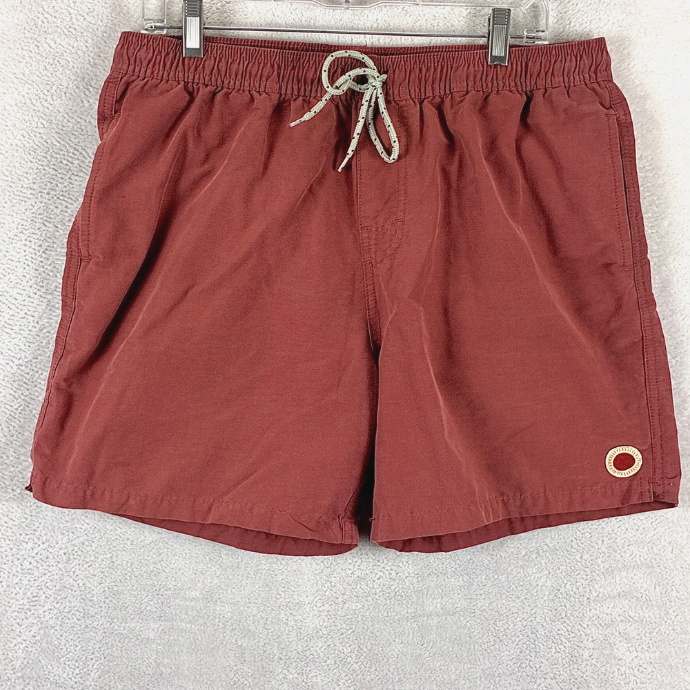 Mollusk California Shorts Men XL Red Pull On Drawstring Preppy Surf Beach Summer